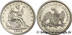 ESTADOS UNIDOS DE AMÉRICA 1/2 Dollar Seated Liberty 1842 Philadelphie