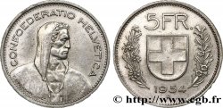 SWITZERLAND 5 Francs Berger des alpes / bouclier suisse 1954 Berne XF 