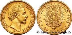 ALLEMAGNE - BAVIÈRE 20 Mark Louis II 1876 Munich TTB 