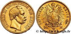 ALLEMAGNE - HESSE 20 Mark Louis III, 1er type 1872 Darmstadt TTB 