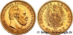 ALLEMAGNE - PRUSSE 20 Mark Guillaume Ier, 2e type 1876 Berlin TTB+ 