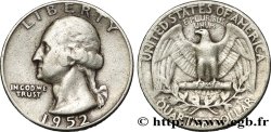 ESTADOS UNIDOS DE AMÉRICA 1/4 Dollar Georges Washington 1952 Philadelphie