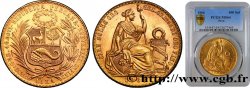 PÉROU 100 Soles de Oro emblème / liberté assise 1966 Lima SPL64 PCGS