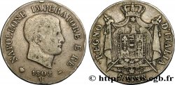 ITALIE - ROYAUME D&nbsp;ITALIE - NAPOLÉON Ier 5 Lire 1808 Milan TB 