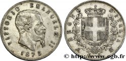 ITALIE 5 Lire Victor Emmanuel II 1875 Milan TB+ 