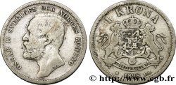 SUÈDE 1 Krona Oscar II de Suède et de Norvège 1898 