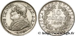 VATICAN ET ÉTATS PONTIFICAUX 10 Soldi Pie IX an XXII 1867 Rome SUP 