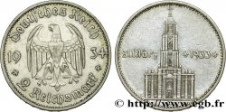 GERMANY 2 Reichsmark Commémoration du serment du 21 mars 1933 en l’église de la garnison de Potsdam 1934 Berlin