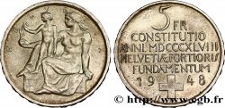 SWITZERLAND 5 Francs centenaire de la constitution suisse 1948 Berne AU 