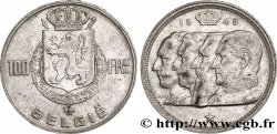 BELGIUM 100 Francs bustes des quatre rois de Belgique, légende flamande 1949  VF 