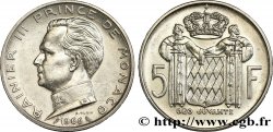 MONACO 5 Francs Prince Rainier III 1966 Paris VZ 