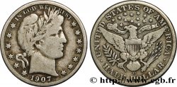 UNITED STATES OF AMERICA 1/2 Dollar Barber 1907 Nouvelle-Orléans