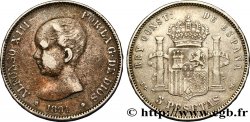 SPAIN 5 Pesetas Alphonse XIII 1er type 1891 Madrid