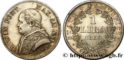 VATIKANSTAAT UND KIRCHENSTAAT 1 Lire Pie IX type petit buste an XXI 1866 Rome