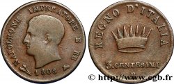 ITALIE - ROYAUME D&nbsp;ITALIE - NAPOLÉON Ier 3 Centesimi  1808 Bologne TB 