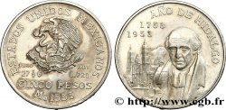 MEXICO 5 Pesos Bicentenaire de la naissance d’Hidalgo 1953 Mexico