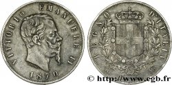 ITALY 5 Lire Victor Emmanuel II 1870 Milan