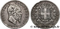 ITALIE 5 Lire Victor Emmanuel II 1874 Milan