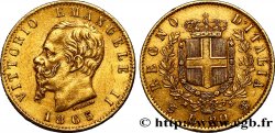 ITALIA 20 Lire Victor Emmanuel II  1865 Turin BB 