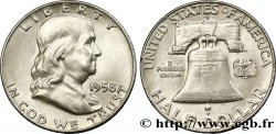 ÉTATS-UNIS D AMÉRIQUE 1/2 Dollar Benjamin Franklin 1958 Denver SUP 