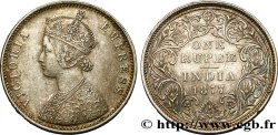 INDES BRITANNIQUES 1 Roupie Victoria 1877 Calcutta TTB+ 