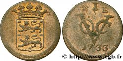 INDES NEERLANDAISES 1 Duit armes de la Frise Occidentale 1733  TB+ 