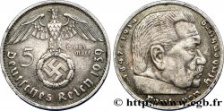 ALLEMAGNE 5 Reichsmark aigle / Maréchal Paul von Hindenburg 1939 Vienne