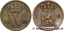 NIEDERLANDE 1 Cent emblème monogramme de Guillaume III 1863 Utrecht