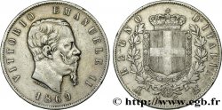 ITALIE 5 Lire Victor Emmanuel II 1869 Milan