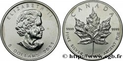 KANADA 5 Dollars (1 once) Proof feuille d’érable / Elisabeth II 2011  VZ 