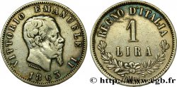 ITALY 1 Lire Victor Emmanuel II 1863 Milan VF 