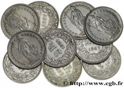 SVIZZERA  Lot de 10 pièces de 2 Francs Helvetia n.d. Berne