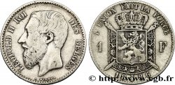 BELGIEN 1 Franc Léopold II légende française signature L WIENER 1886  fSS 