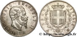 ITALIEN 5 Lire Victor Emmanuel II 1872 Milan SS 