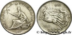 ITALY 500 Lire Centenaire de l’Unité Italienne 1961 Rome AU 