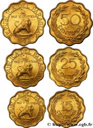PARAGUAY Lot de 3 monnaies de 15, 25 et 50 Centimos 1953 