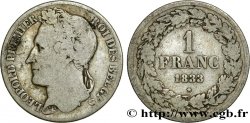 BÉLGICA 1 Franc Léopold Ier tête laurée 1833 Bruxelles