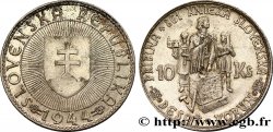 SLOVAKIA 10 Korun Prince Pribina variété avec croix sur l’église 1944  AU 