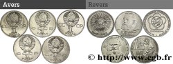 RUSSLAND - UdSSR Lot de 5 monnaies de 1 Rouble 1985-1989 