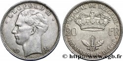 BELGIUM 20 Francs Léopold III position A 1935  XF 