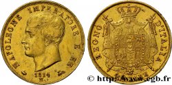 ITALIE - ROYAUME D ITALIE - NAPOLÉON Ier 40 Lire 1814 Milan TTB+ 