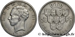 BELGIO 50 Francs Léopold III légende Belgique-Belgie tranche position B 1939 
