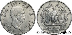 ITALIA 2 Lire Victor Emmanuel III an XVIII / aigle faisceau de licteur 1939 Rome - R