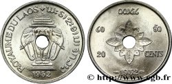 LAOS 20 Cents Royaume du Laos, éléphants 1952 Paris MS 
