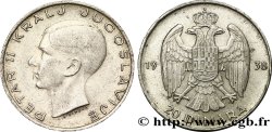 YUGOSLAVIA 20 Dinara Pierre II 1938 Belgrade XF 