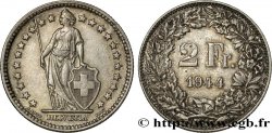 SWITZERLAND 2 Francs Helvetia 1944 Berne AU 