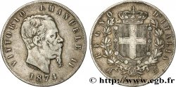 ITALIE 5 Lire Victor Emmanuel II 1874 Milan