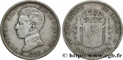 SPAIN 1 Peseta Alphonse XIII 4e type de buste 1903 Madrid VF 