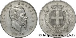 ITALIE 5 Lire Victor Emmanuel II 1874 Milan