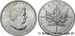 CANADA 5 Dollars (1 once) Proof feuille d’érable / Elisabeth II 2011 